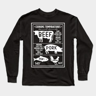 Kitchen Cooking Temperatures Chart Long Sleeve T-Shirt